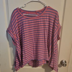 Pink and Purple Striped Top